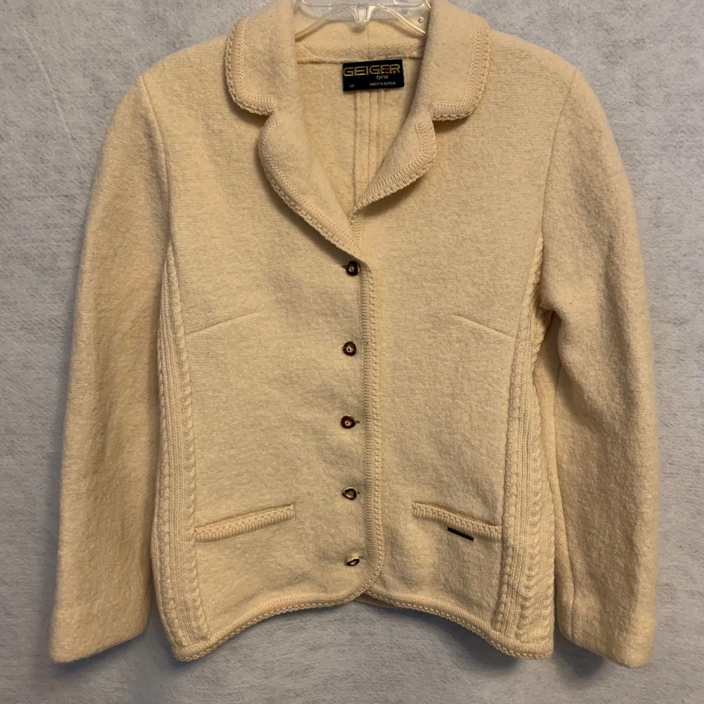 Geiger Austria 100% Wool Blazer/Sweater‎ Women's Size 42 (US Size 10)